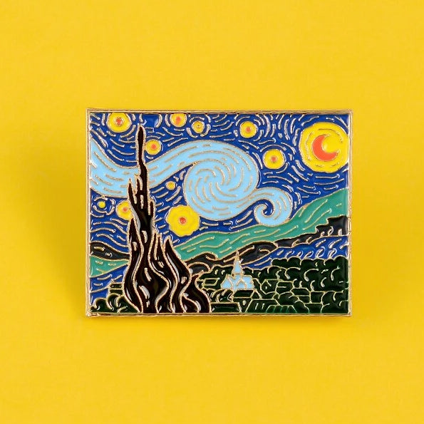 Pins Tableau Nuit étoilée de Van Gogh - Pins Oeuvre d'Art Original Pas Cher