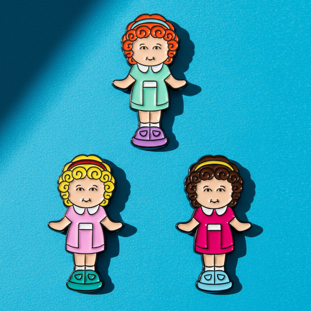 Lot 3 Pin's Poupées Rétro Vintage Années 90s