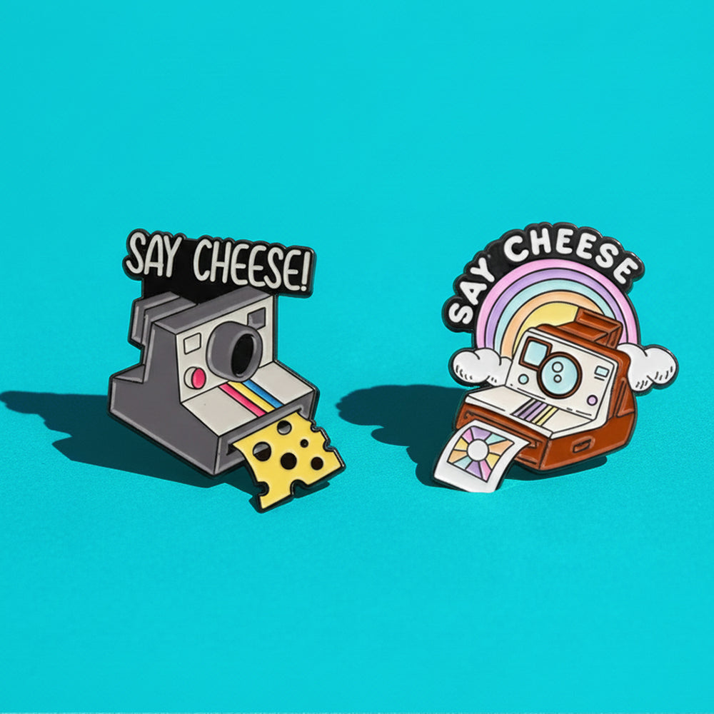 Lot de 2 Pins Vintage Tendance : Broches Appareil Photo Rétro Polaroid