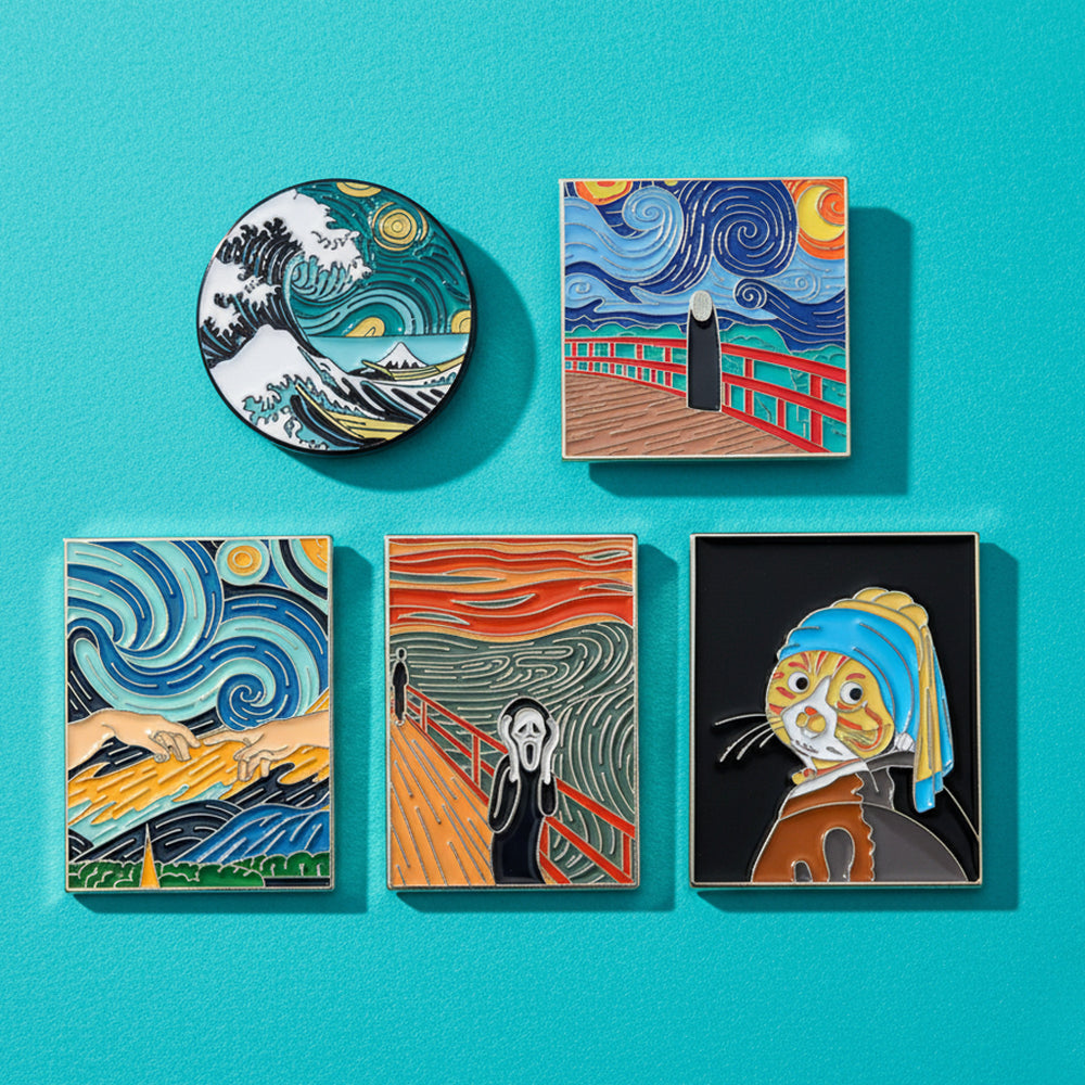 Pins Collection Art Peinture : Broches oeuvres d'Art Van Gogh, De Vinci, Le Cri