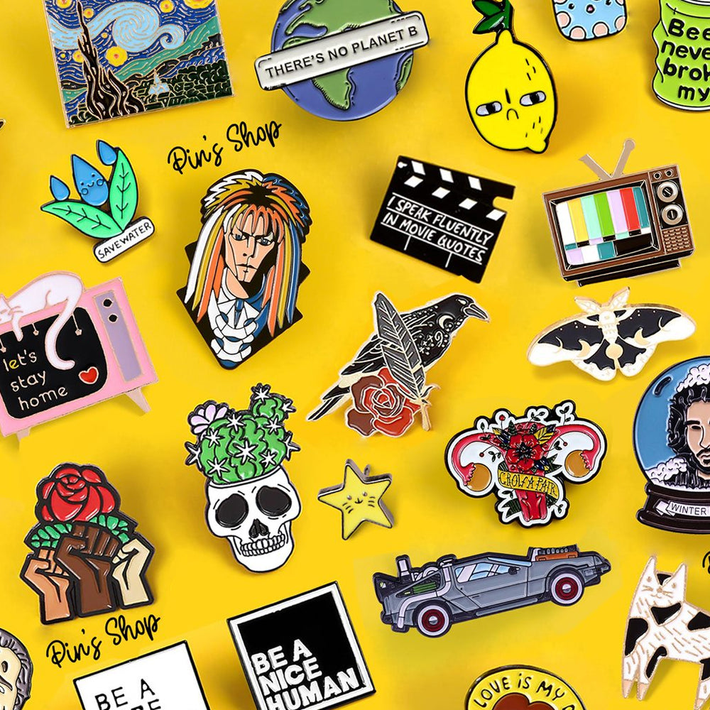 Lot de 4 Pin's Emaillés Chats Mignons Cadeau de Noël Fun