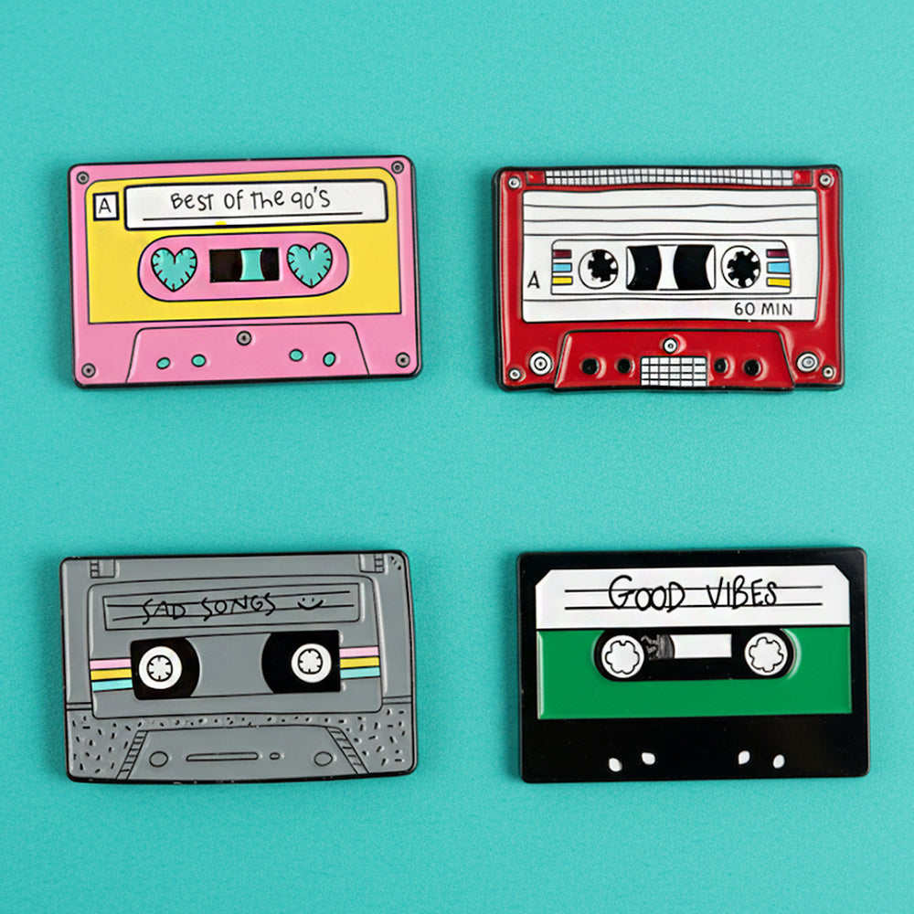 Pins Vintage années 80 - Pins Cassette audio reto 80'S