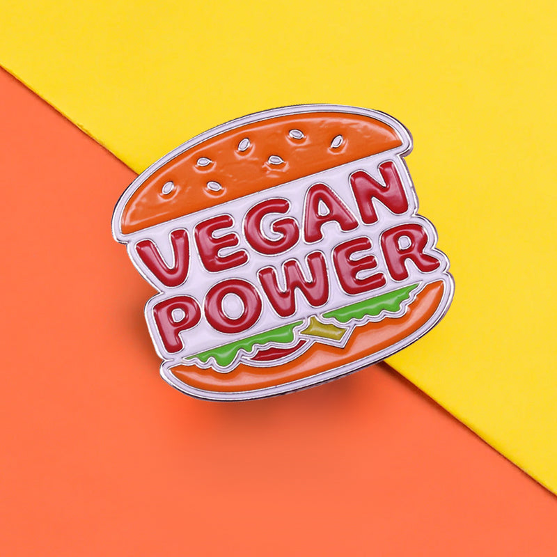 Pins Vintage Burger Vegan - Pins Burger King Meme - Pins détournement humoristique