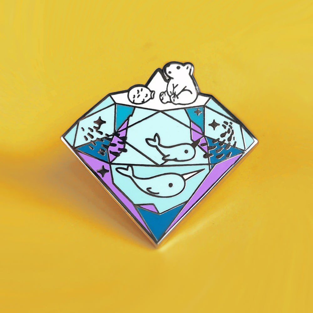 Pins Ours polaire sur Iceberg - Pins pour l'Ecologie, l'environnement et contre le réchauffement climatique