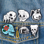 Pins Tête De Mort - Pins Original Cartoon - Pins pas cher Tendance Crâne Et Cristaux