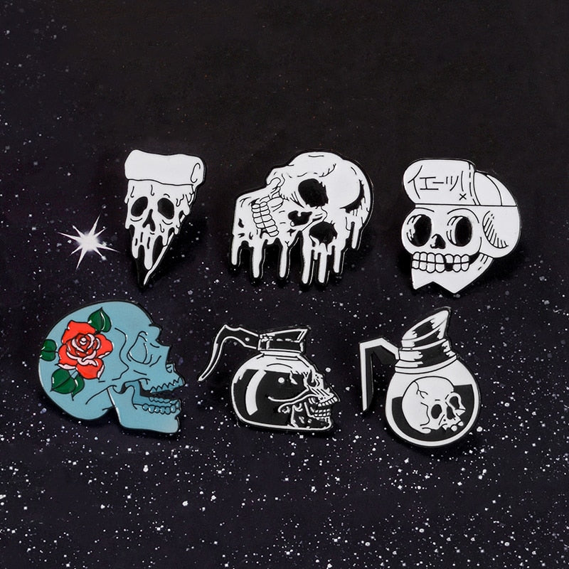 Pins Tête De Mort - Pins Original Cartoon - Pins pas cher Tendance Crâne Et Cristaux