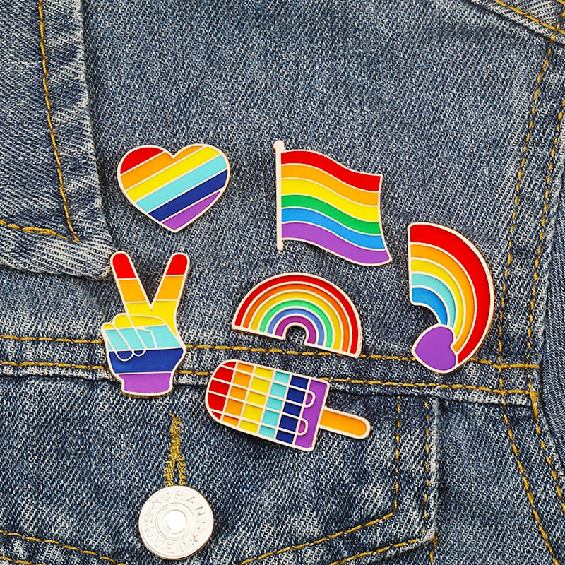 Pin's originaux LGBT Arc-en-ciel - Drapeau Coeur Et insignes Insigne Gay Pride