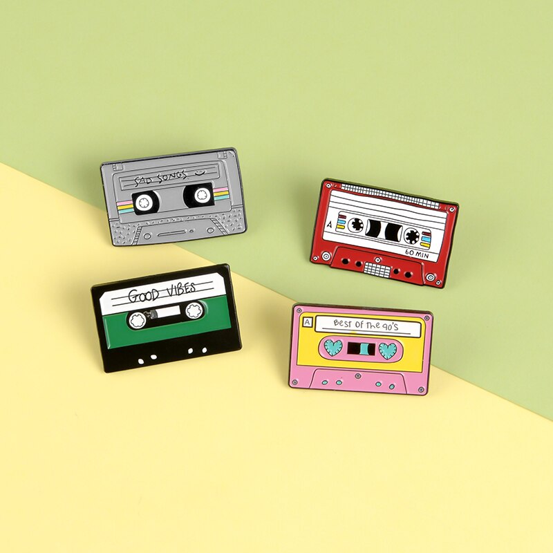 Pins Vintage années 80 - Pins Cassette audio reto 80'S