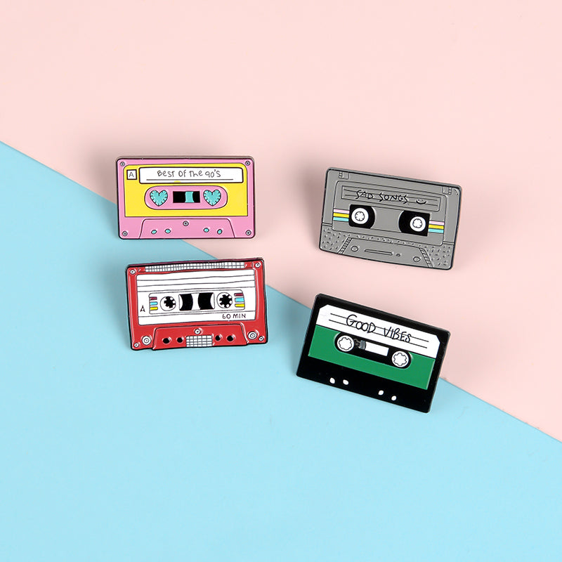 Pins Vintage années 80 - Pins Cassette audio reto 80'S