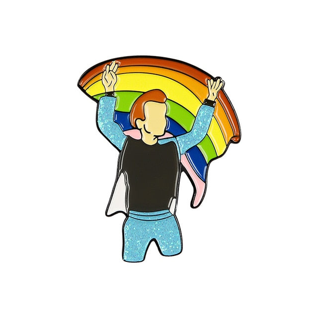 Pin's arc-en-ciel - L'Amour Gagne Toujours - Gay Pride LGBT Drapeau Insignes Gay