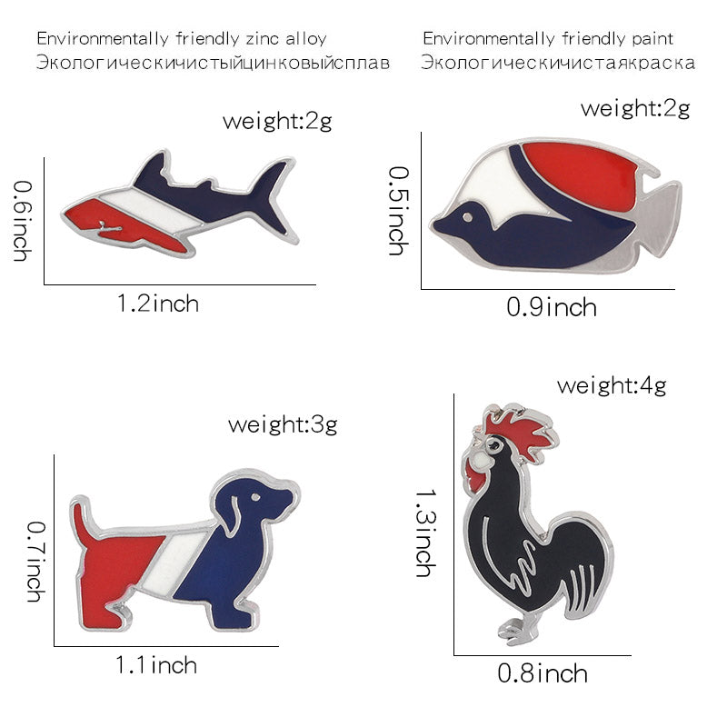 Pins Drapeau Francais revisité - Pins France Bleu Blanc Rouge - Emblême France Coq