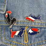 Pins Drapeau Francais revisité - Pins France Bleu Blanc Rouge - Emblême France Coq