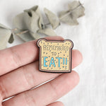 Pins original et pas cher. Pins brioche Kawaii Remember To EAT ! Pins cartoon toast mignon