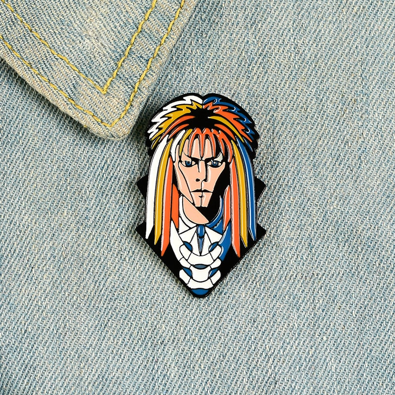 Pins Rock Vintage Rockeur crinière arc en ciel 80s