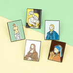 Pins Original Oeuvre d'Art - Pins Mode Tendance Van Gogh, Mona Lisa, Venus, Vermeer, Picasso etc