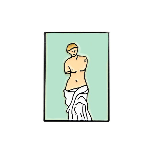 Pins Original Oeuvre d'Art - Pins Mode Tendance Van Gogh, Mona Lisa, Venus, Vermeer, Picasso etc
