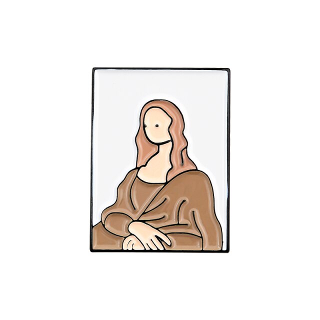Pins Original Oeuvre d'Art - Pins Mode Tendance Van Gogh, Mona Lisa, Venus, Vermeer, Picasso etc
