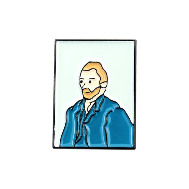 Pins Original Oeuvre d'Art - Pins Mode Tendance Van Gogh, Mona Lisa, Venus, Vermeer, Picasso etc