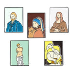 Pins Original Oeuvre d'Art - Pins Mode Tendance Van Gogh, Mona Lisa, Venus, Vermeer, Picasso etc
