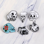 Pins Tête De Mort - Pins Original Cartoon - Pins pas cher Tendance Crâne Et Cristaux