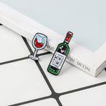 Pins mignon coeur et bouteille de vin - Pins Fan de Bon Vin