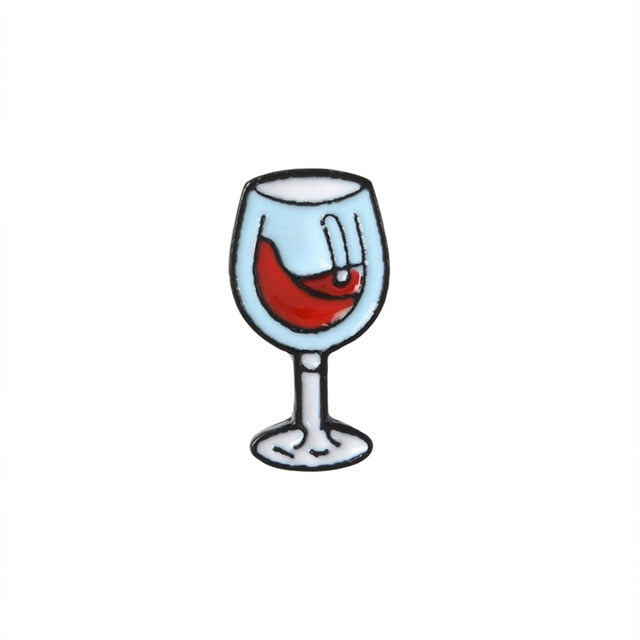 Pins mignon coeur et bouteille de vin - Pins Fan de Bon Vin