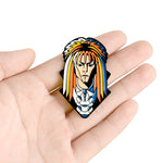 Pins Rock Vintage Rockeur crinière arc en ciel 80s