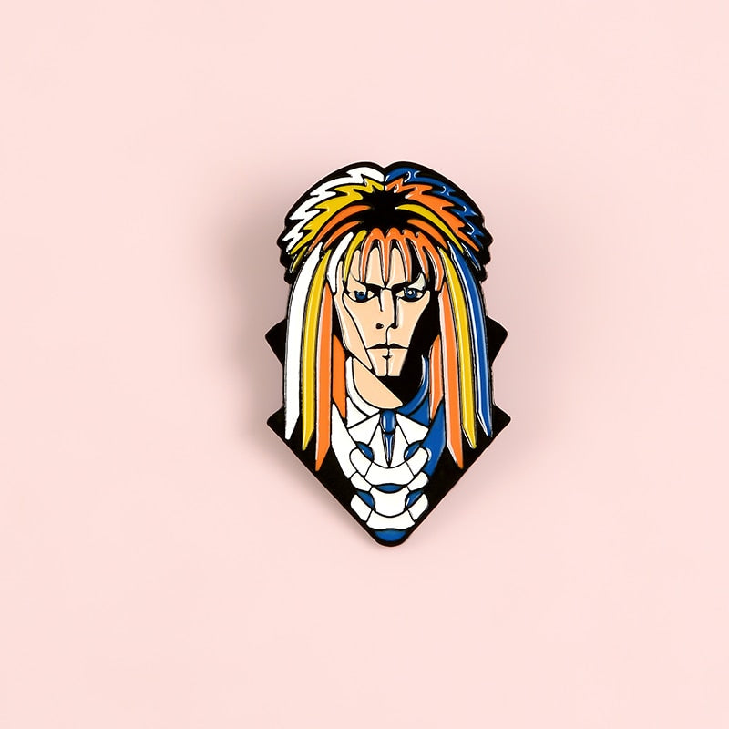 Pins Rock Vintage Rockeur crinière arc en ciel 80s