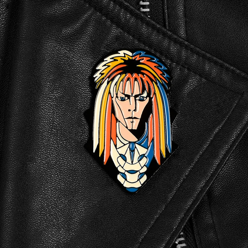 Pins Rock Vintage Rockeur crinière arc en ciel 80s
