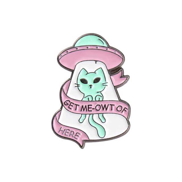 Pin's Chat kawaii Broches Chat Kawaii mignons Alien