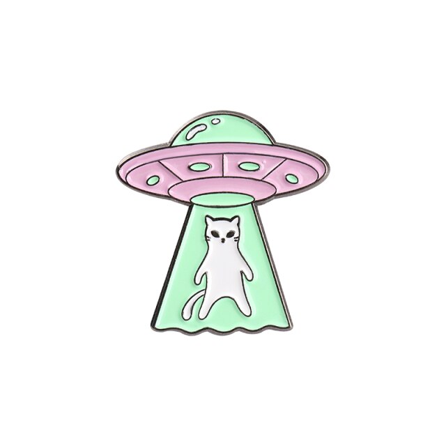 Pin's Chat kawaii Broches Chat Kawaii mignons Alien