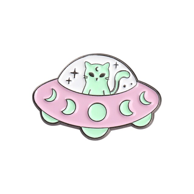 Pin's Chat kawaii Broches Chat Kawaii mignons Alien