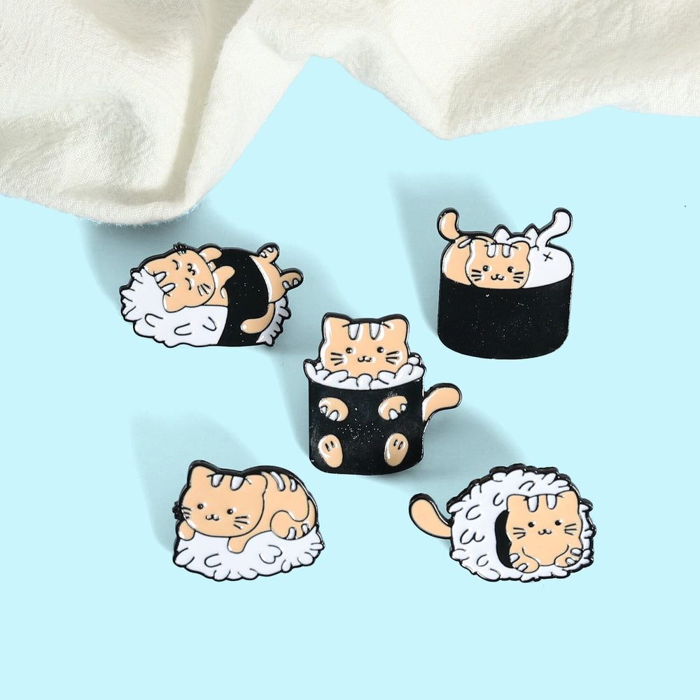 Pins Chat Sushis Pins Original Emaillé Badge Broches