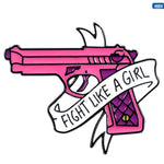 Enamel Pins Custom Lipstick Gun Magic Wand Brooches Lapel Pin Shirt Bag Pink Badges Feminist Jewelry Gift