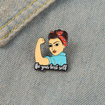 Pin's féministe - Pin's Girl Power Bras levé - Sois la meilleure version de toi même