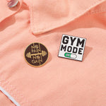 Pin's message original et stylé "No Pain No Gain" Persévérance Gym Sport Fitness Challenge
