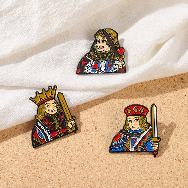Pins Vintage Roi, Reine, Valet - Pins Original créatifs artistique