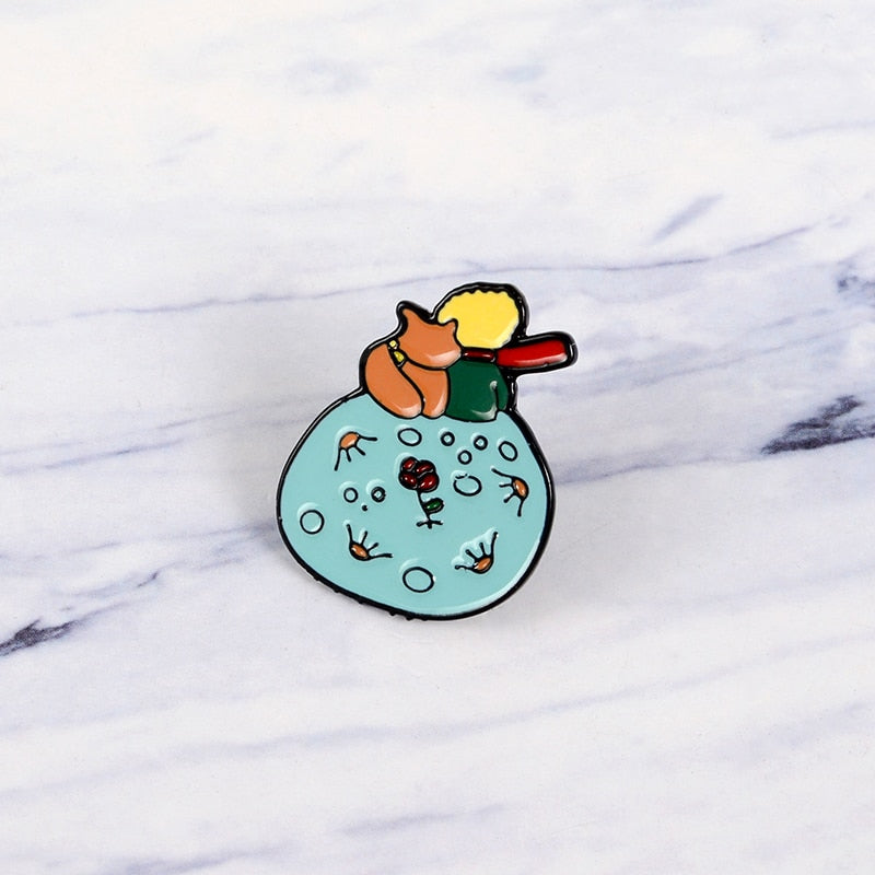 Pin's Planète renard et petit prince -Pins Original et Poétique