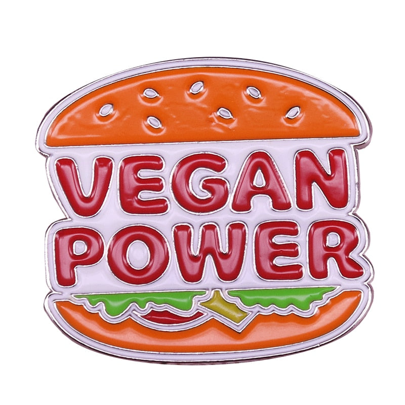 Pins Vintage Burger Vegan - Pins Burger King Meme - Pins détournement humoristique