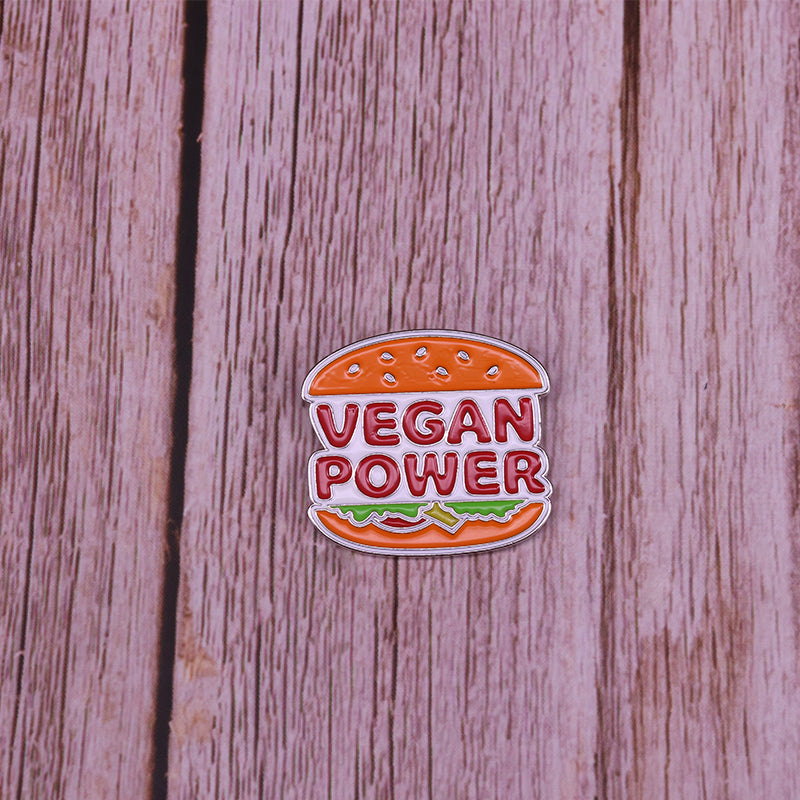 Pins Vintage Burger Vegan - Pins Burger King Meme - Pins détournement humoristique