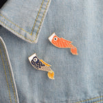 Pins Poisson japonais Koi Broche en émail poisson
