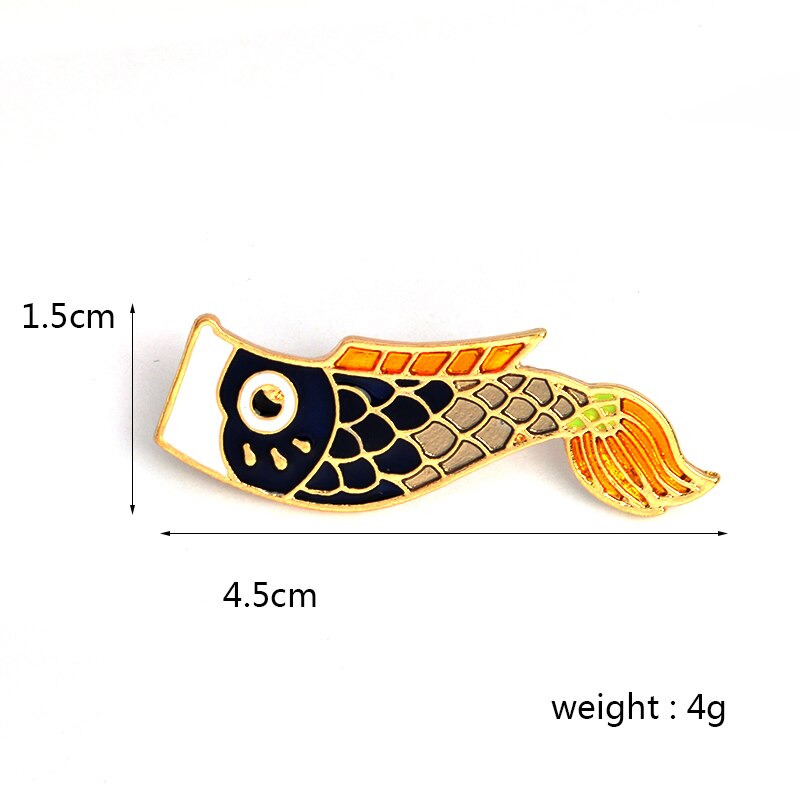 Pins Poisson japonais Koi Broche en émail poisson
