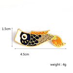 Pins Poisson japonais Koi Broche en émail poisson