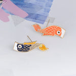Pins Poisson japonais Koi Broche en émail poisson